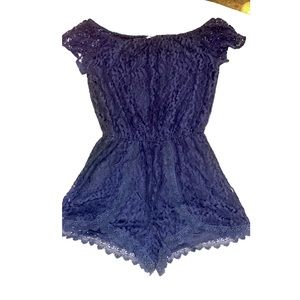 Navy lace romper